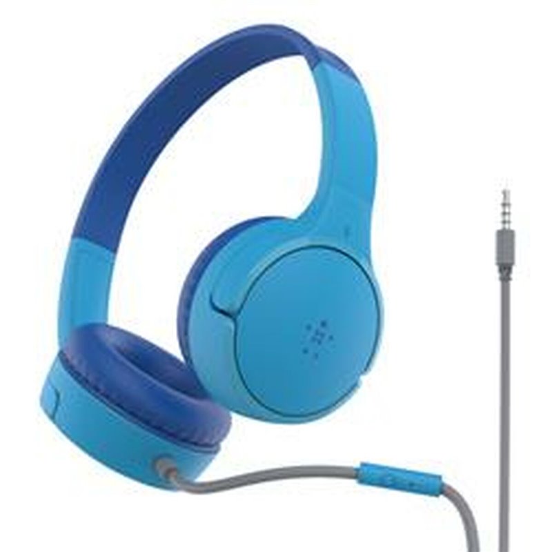 Belkin SoundForm Mini Casque Avec fil Arceau Appels/Musique/Sport/Au quotidien Bleu