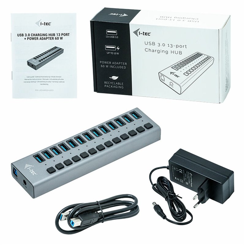 I-Tec USB 3.0 Charging HUB 13port + Power Adapter 60 W