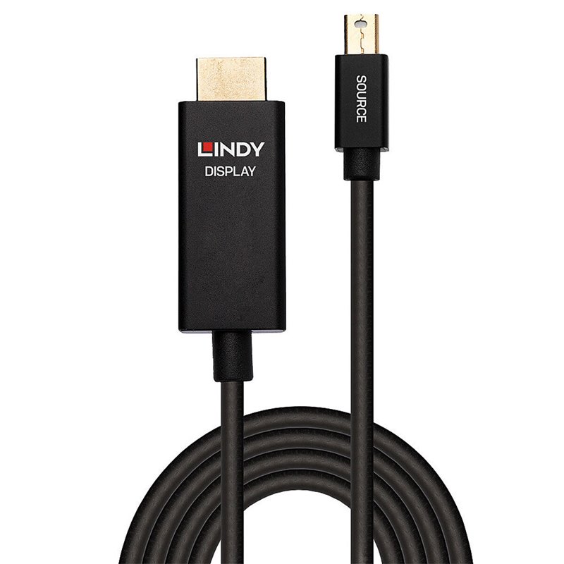 Image secondaire de Lindy 40920 câble vidéo et adaptateur 0,5 m Mini DisplayPort HDMI Noir