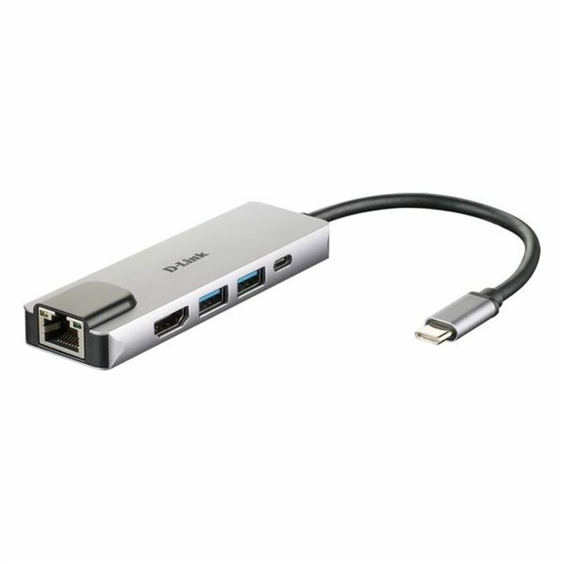 D-Link DUB-M520 station d'accueil Avec fil Thunderbolt 3 Aluminium, Noir