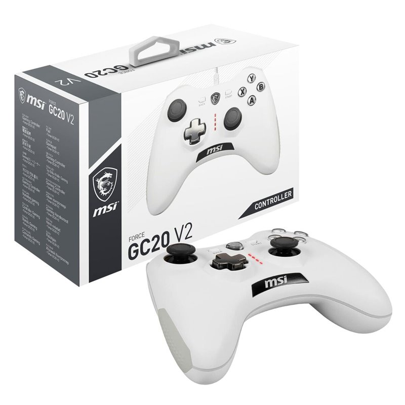 MSI Force GC20 V2 Blanc USB 2.0 Manette de jeu Analogique/Numérique Android, PC