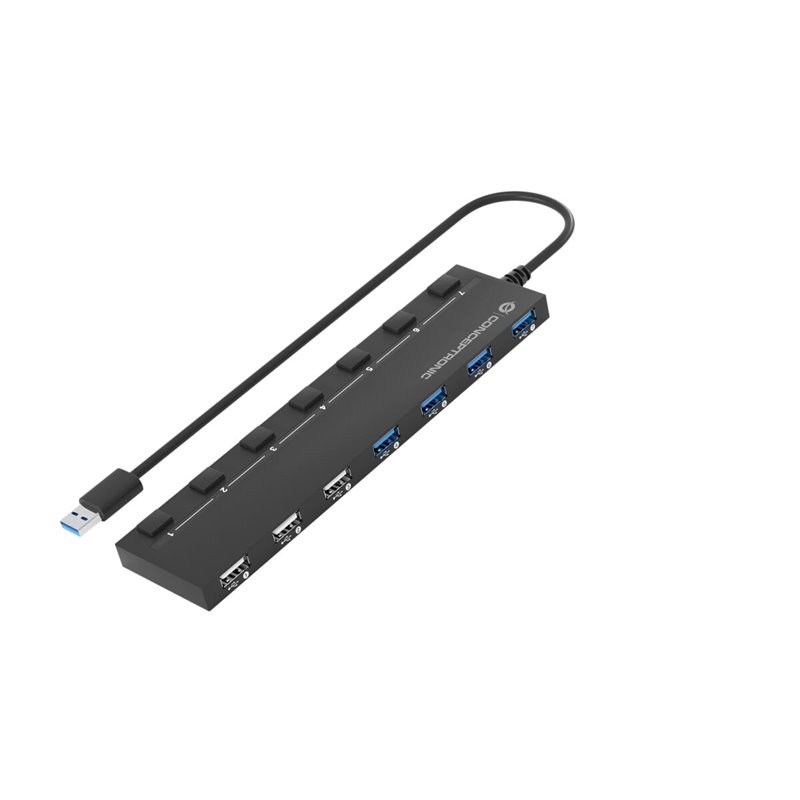 Conceptronic HUBBIES09BP hub & concentrateur USB 3.2 Gen 1 (3.1 Gen 1) Type-A 5000 Mbit/s Noir