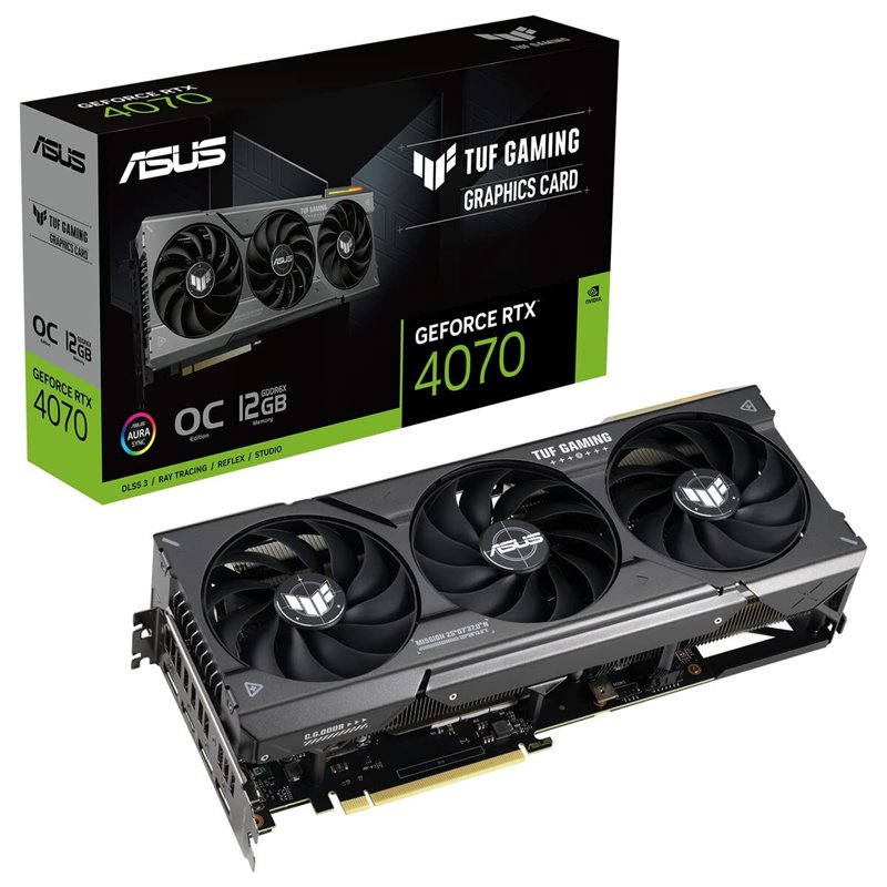 Asus TUF Gaming TUF-RTX4070-O12G-Gaming Nvidia GeForce RTX 4070 12 Go GDDR6X