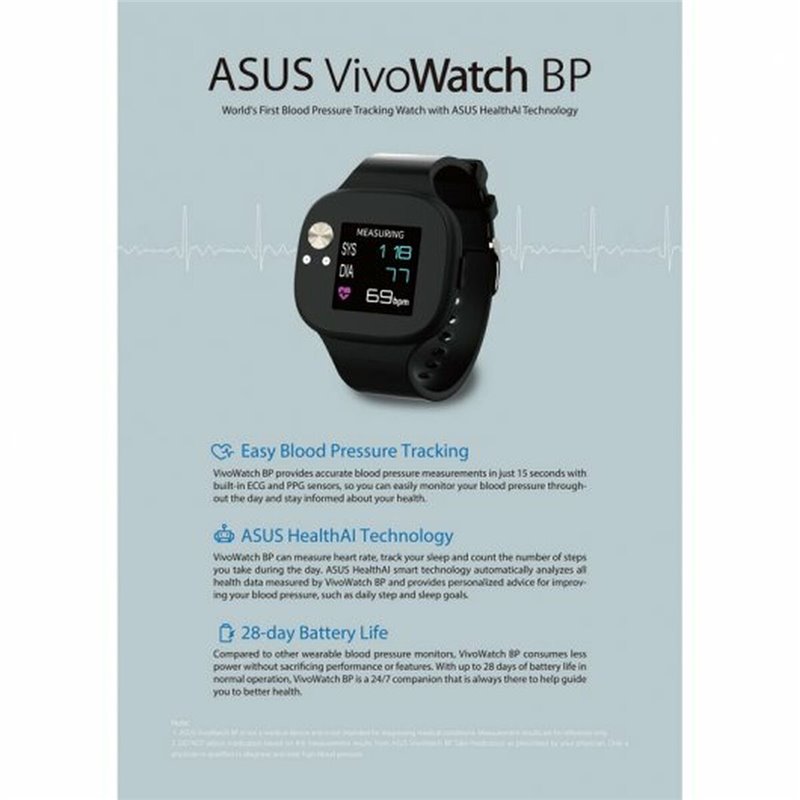 Image secondaire de Asus VivoWatch BP LCD Bracelet connecté IP67 Noir