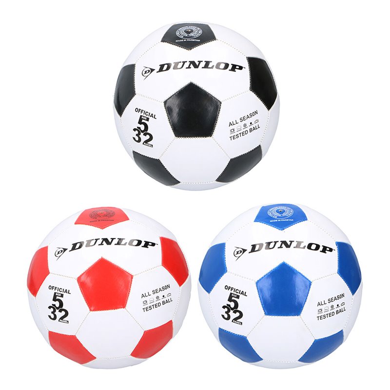 Ballon de Football Dunlop Blanc Cuir