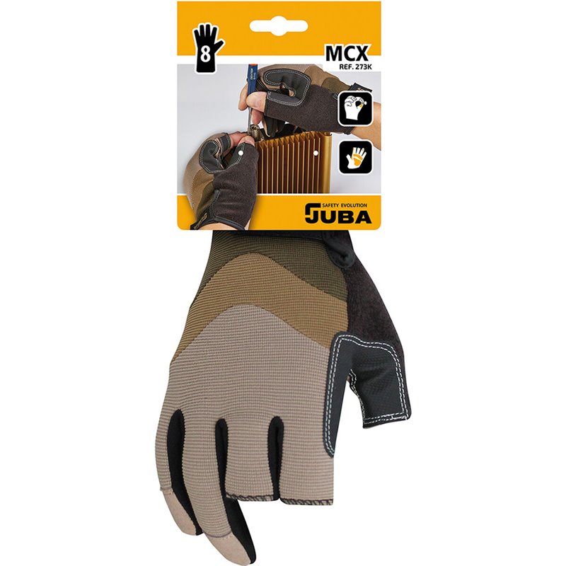 Gants de travail JUBA Mecanix Cut Tactile Spandex Marron PVC