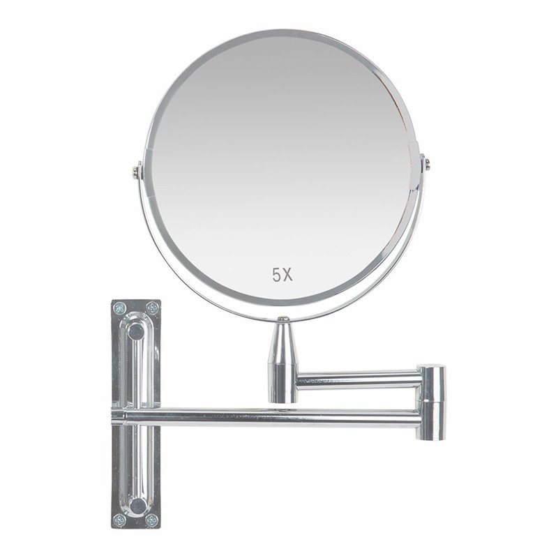 Miroir Grossissant Andrea House Extensible Chrome Argenté Métal (39 x 3 