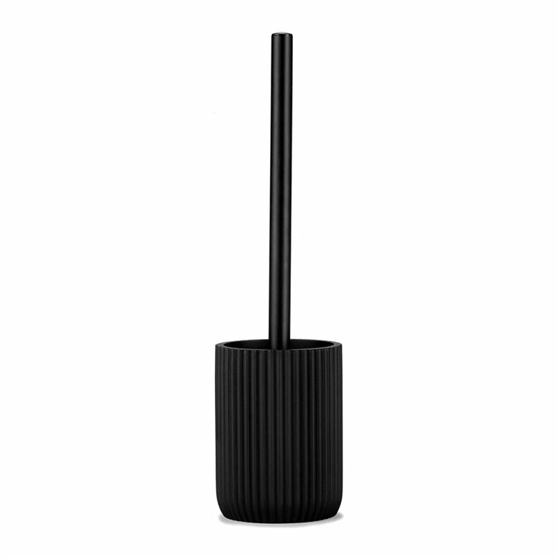 Brosse de salle de wc Andrea House Mat Noir Résine (Ø 9,5 x 36 cm)