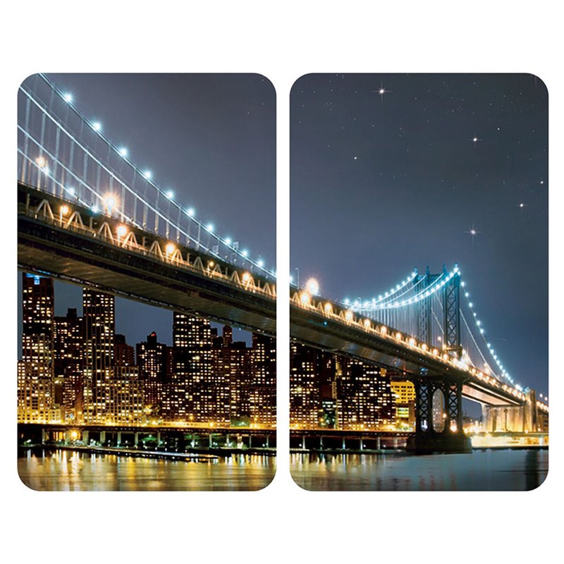 Planche à découper Wenko Brooklyn Bridge 30 x 52 cm Verre trempé (2 Unités)