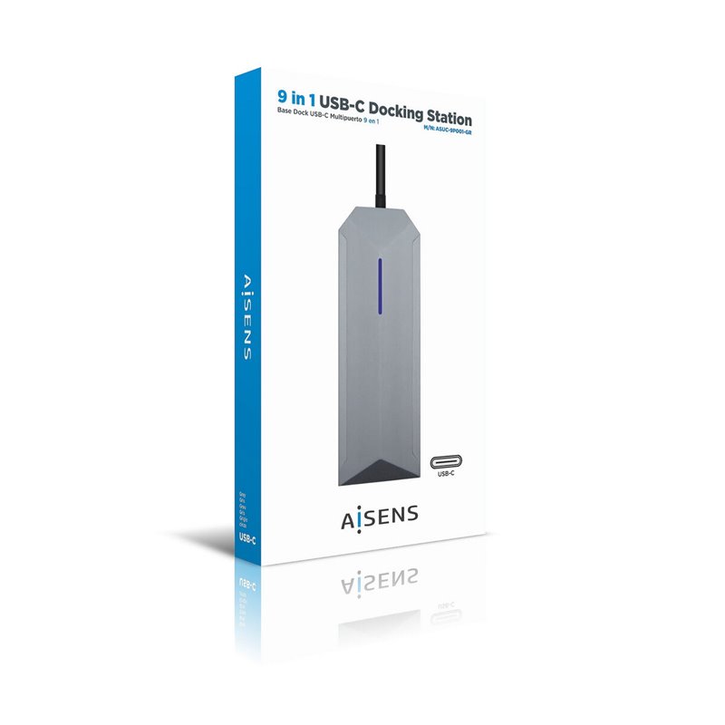 Image secondaire de Aisens ASUC-9P001-GR station d'accueil Avec fil Thunderbolt 3 Gris