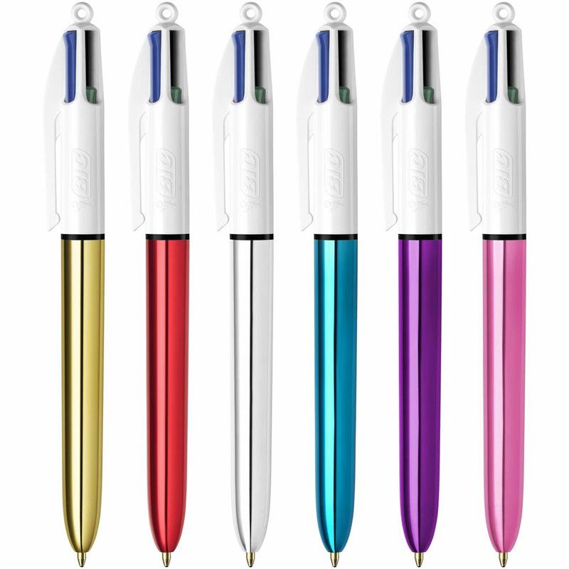 Image secondaire de Ensemble de Stylos Bic Shine Silver Blanc Multicouleur (12 Pièces)