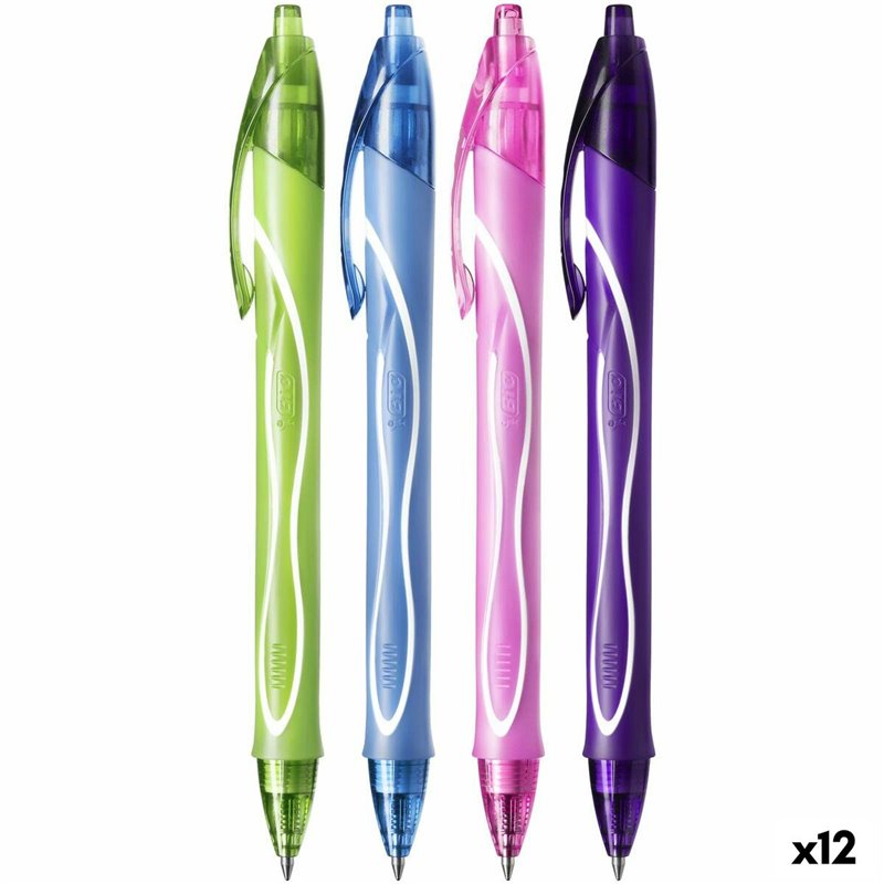 Stylo gel Bic Gel-Ocity Quick Dry 4 Colours 0,3 mm 12 Pièces