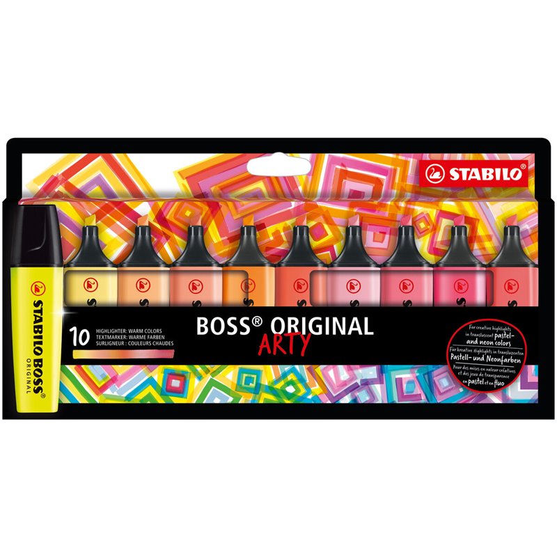 Stabilo BOSS ORIGINAL marqueur 10 pièce(s) Pointe biseautée Multicolore