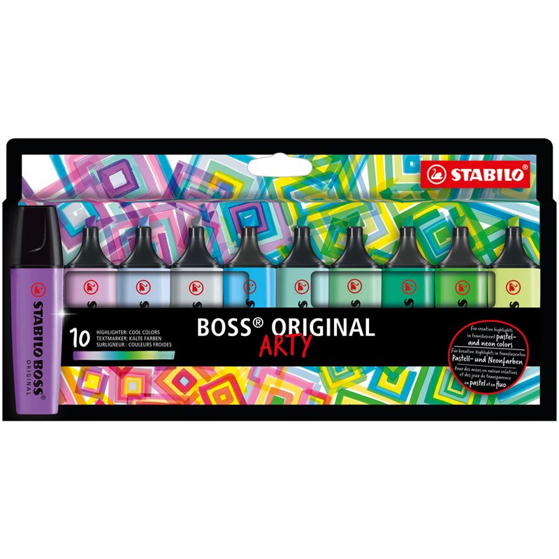 Stabilo BOSS ORIGINAL marqueur 10 pièce(s) Pointe biseautée Multicolore