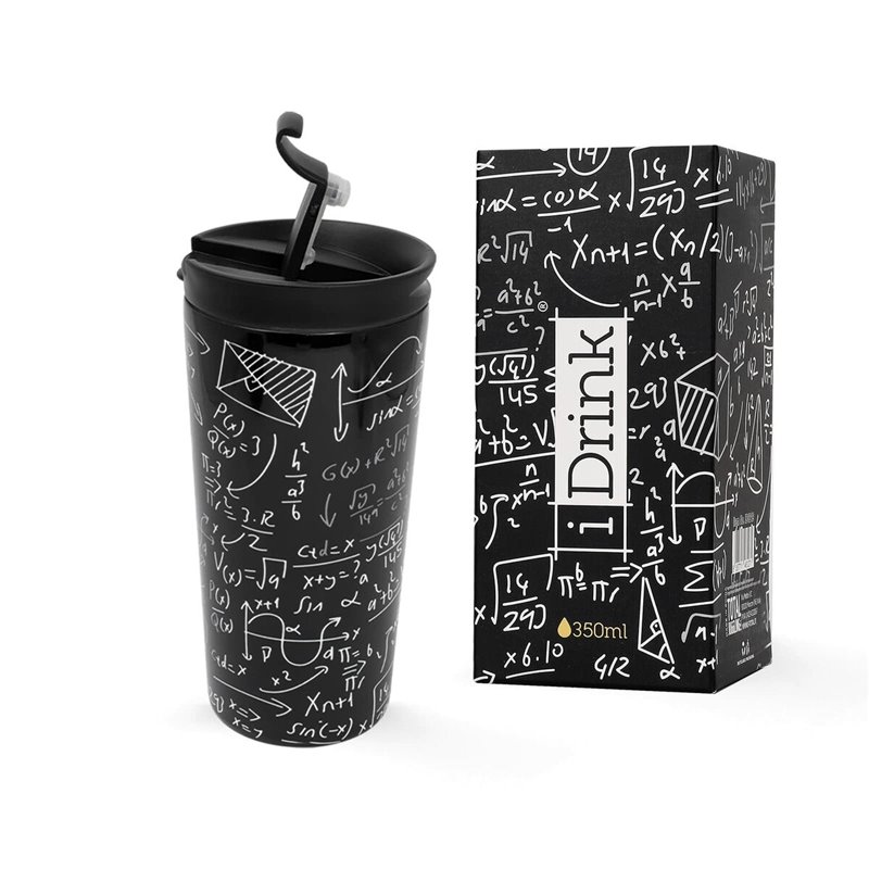 Tasse Thermos avec Couvercle iTotal Mathematics Double paroi Noir Acier inoxydable 350 ml