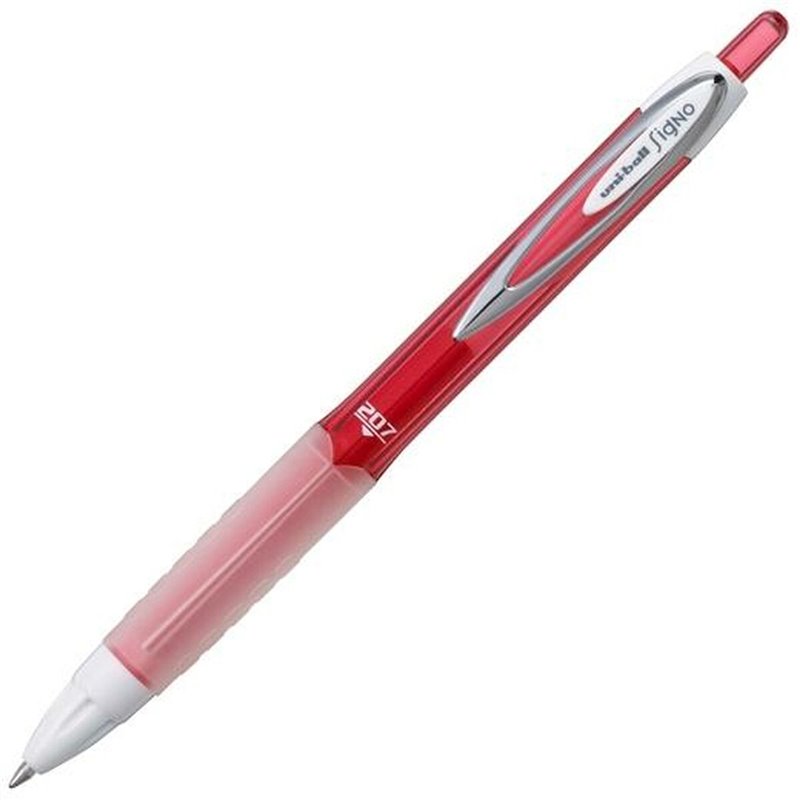 Stylo à encre liquide Uni-Ball Rollerball Signo UM-207 Rouge 0,4 mm (12 Pièces)