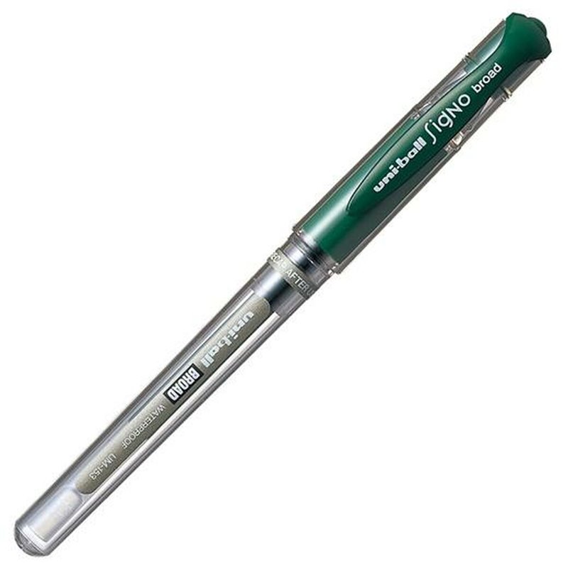 Stylo à encre liquide Uni-Ball Signo Broad UM-153 W Vert 0,6 mm (12 Pièces)