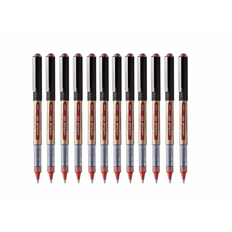 Stylo à encre liquide Uni-Ball Rollerball Eye Broad UB-150 Rouge 1 mm (12 Pièces)