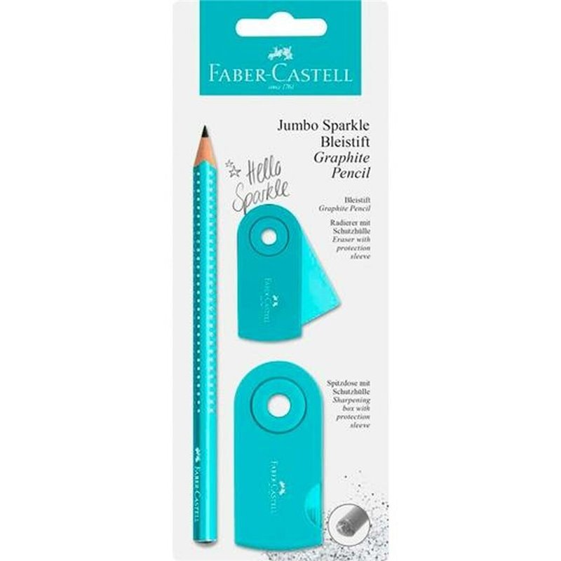 Image secondaire de Ensemble de Crayons Faber-Castell Turquoise (3 Pièces) (20 Unités)