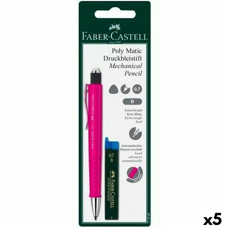 Portemines Faber-Castell Grip Matic Rose 0,7 mm (5 Unités)