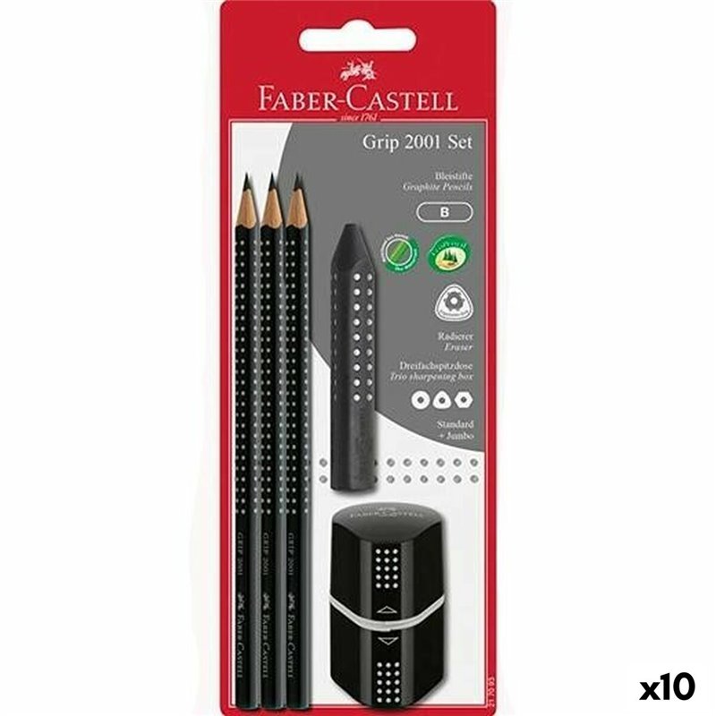 Ensemble de Crayons Faber-Castell Noir (5 Unités) (10 Unités)