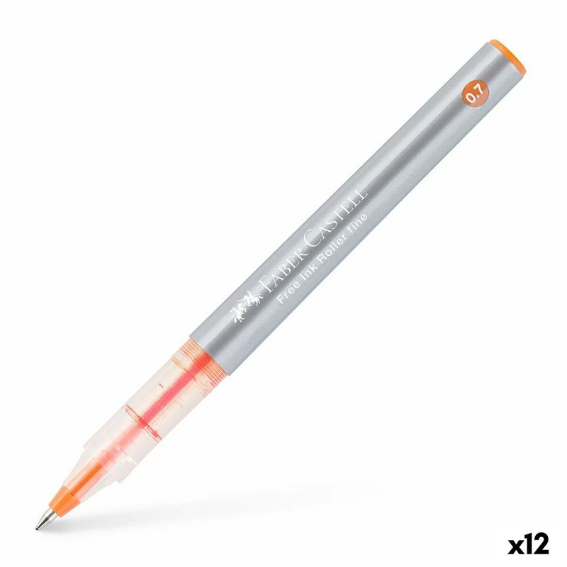 Stylo à encre liquide Faber-Castell Roller Free Ink Orange 0,7 mm (12 Unités)