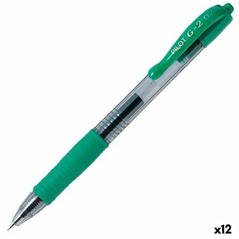 Stylo gel Pilot G-2 07 Vert 0,4 mm (12 Unités)