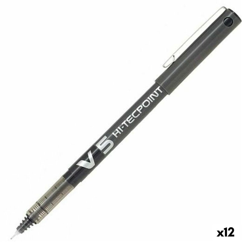 Stylo à encre liquide Pilot V-5 Hi-Tecpoint Noir 0,3 mm (12 Unités)