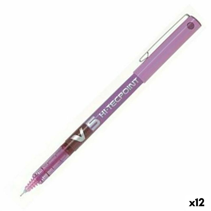 Stylo à encre liquide Pilot V-5 Hi-Tecpoint Violet 0,3 mm (12 Unités)