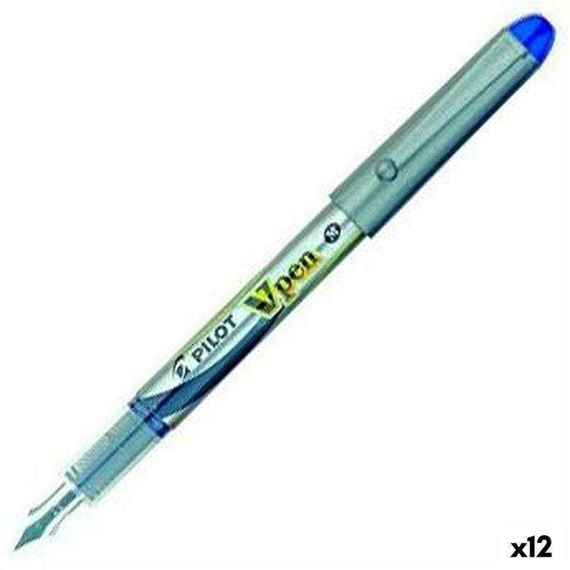 Stylo à encre liquide Pilot V Pen Stylo Calligraphique Jetable Bleu 0,4 mm (12 Unités)