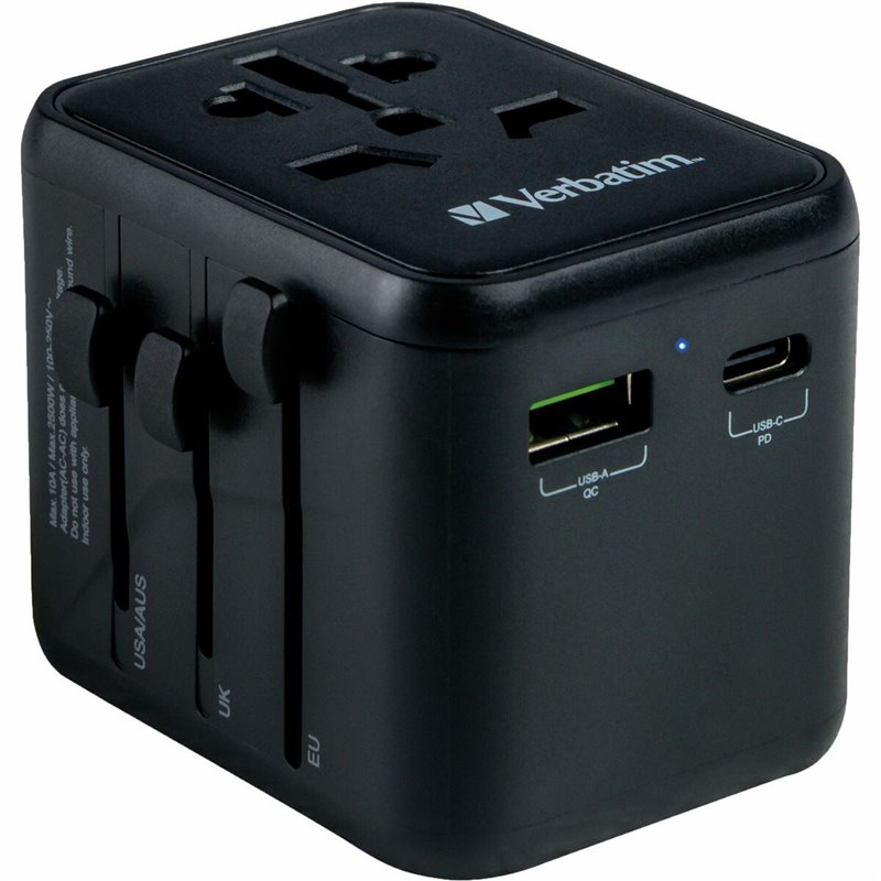 Verbatim 49543 adaptateur prise d'alimentation Universel Noir