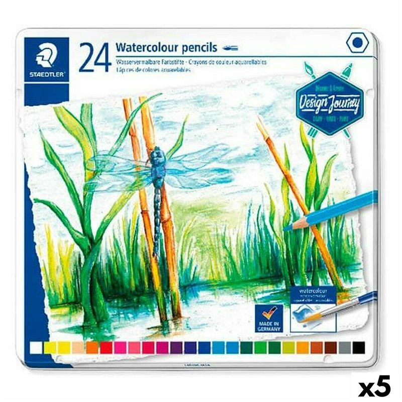 Crayons de couleurs pour aquarelle Staedtler Design Journey Multicouleur (5 Unités)