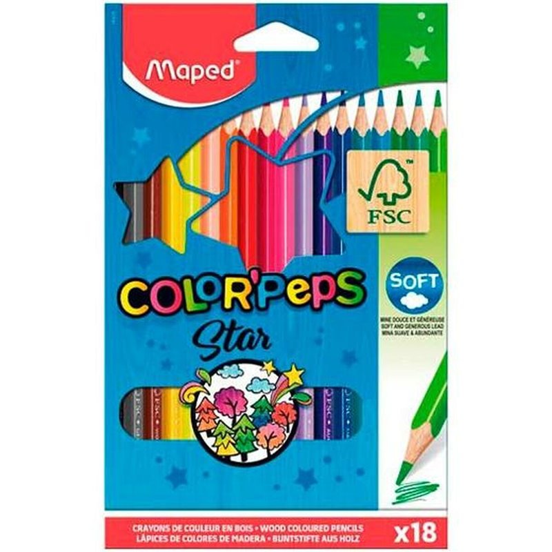 Image secondaire de Crayons de couleur Maped Color' Peps Star Multicouleur 18 Pièces (12 Unités)