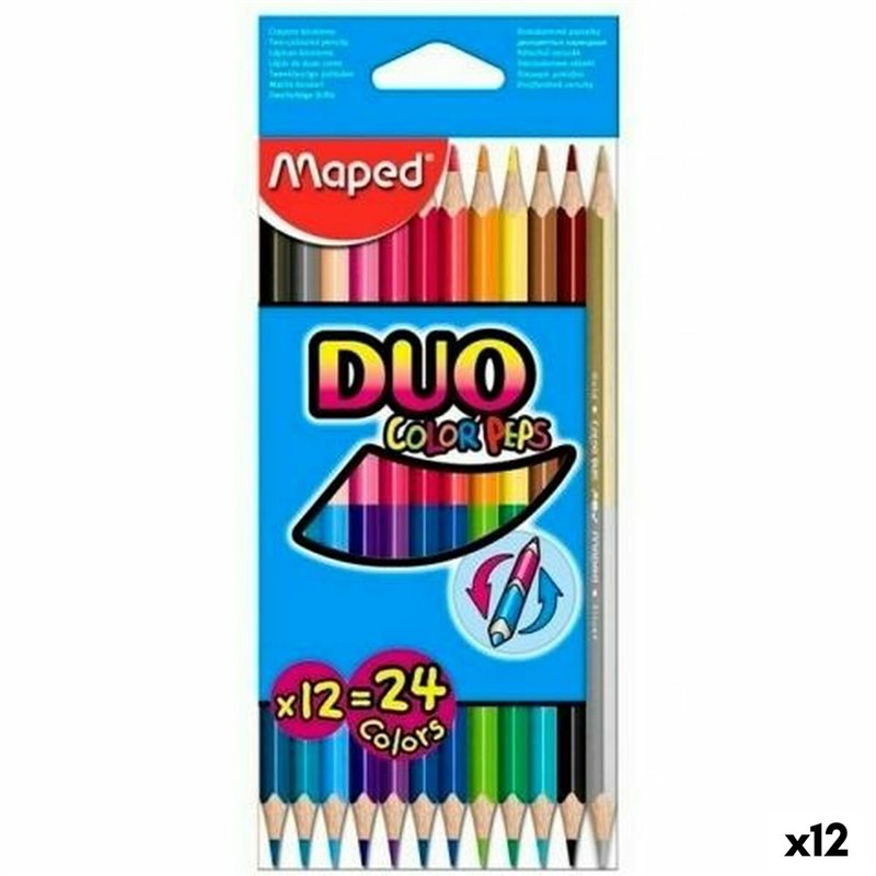 Crayons de couleur Maped Duo Color' Pepst Multicouleur 12 Pièces Double 