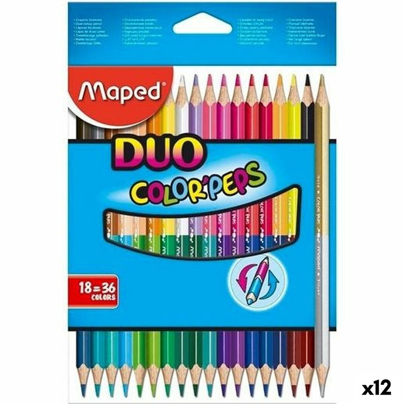 Crayons de couleur Maped Duo Color' Pepst Multicouleur 18 Pièces Double 