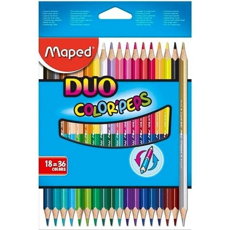 Image secondaire de Crayons de couleur Maped Duo Color' Pepst Multicouleur 18 Pièces Double 