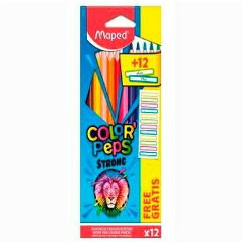 Image secondaire de Crayons de couleur Maped Color' Peps Strong Multicouleur 12 Pièces (12 Unités)