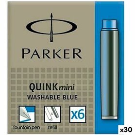 Recharge dencre de stylo plume Parker Quink Mini 6 Pièces Bleu (30 Unité 62,99 €