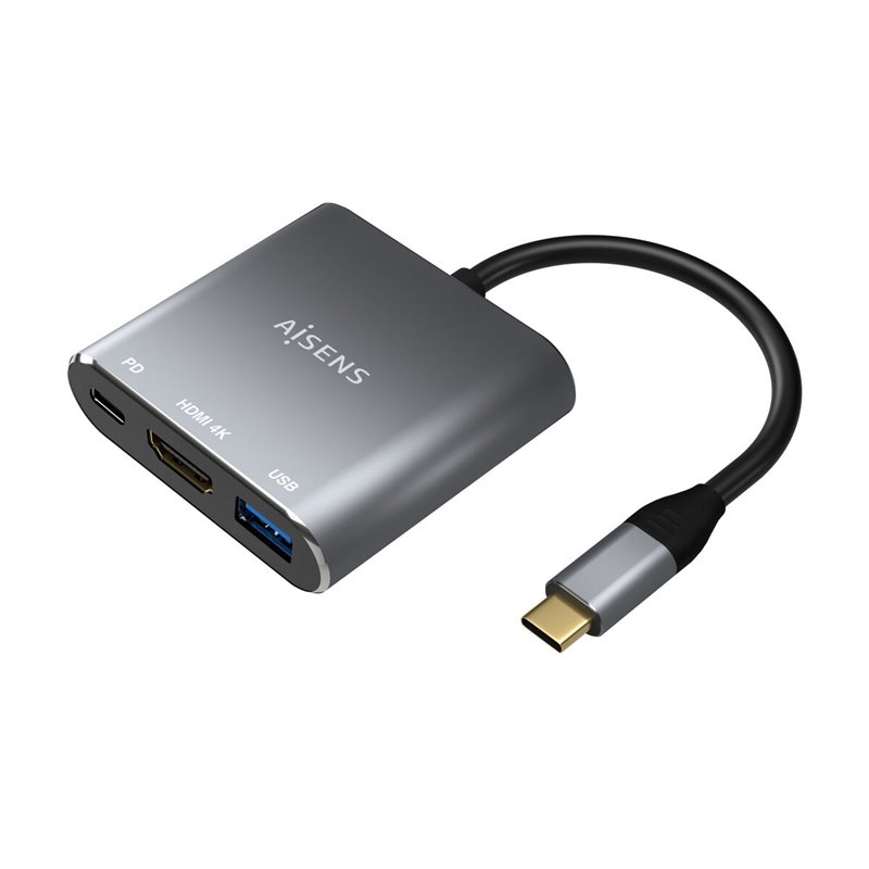 Aisens A109-0669 station d'accueil Avec fil USB 3.2 Gen 1 (3.1 Gen 1) Type-C Gris