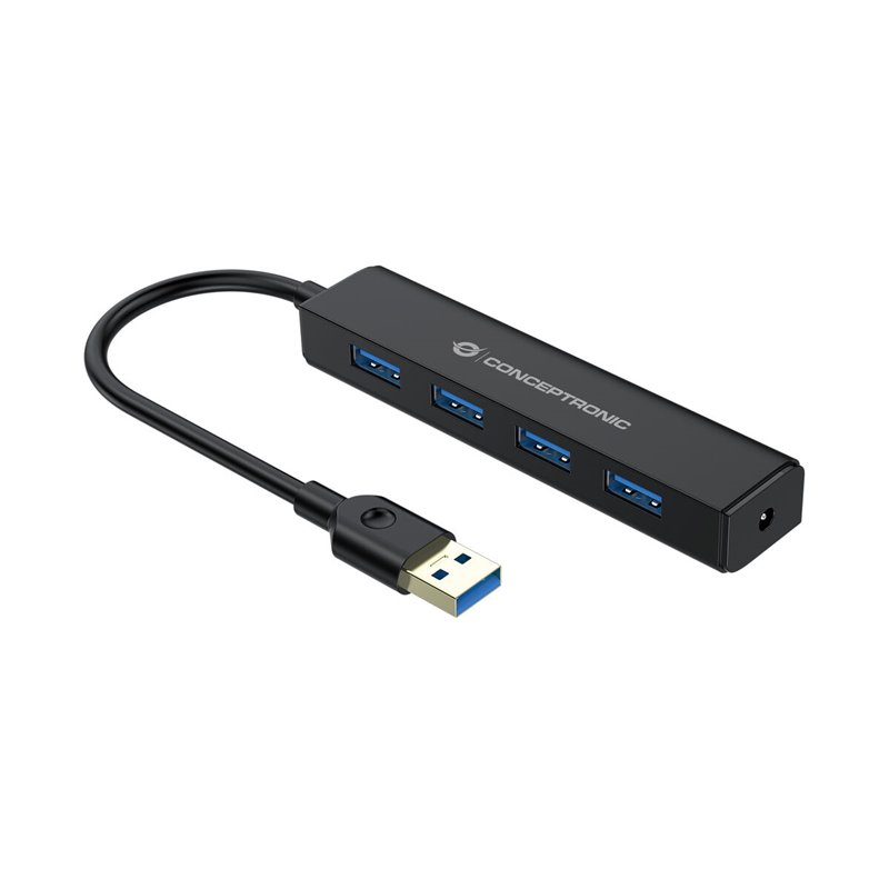 Conceptronic C4PUSB3 hub & concentrateur USB 3.2 Gen 1 (3.1 Gen 1) Type-A 5000 Mbit/s Noir