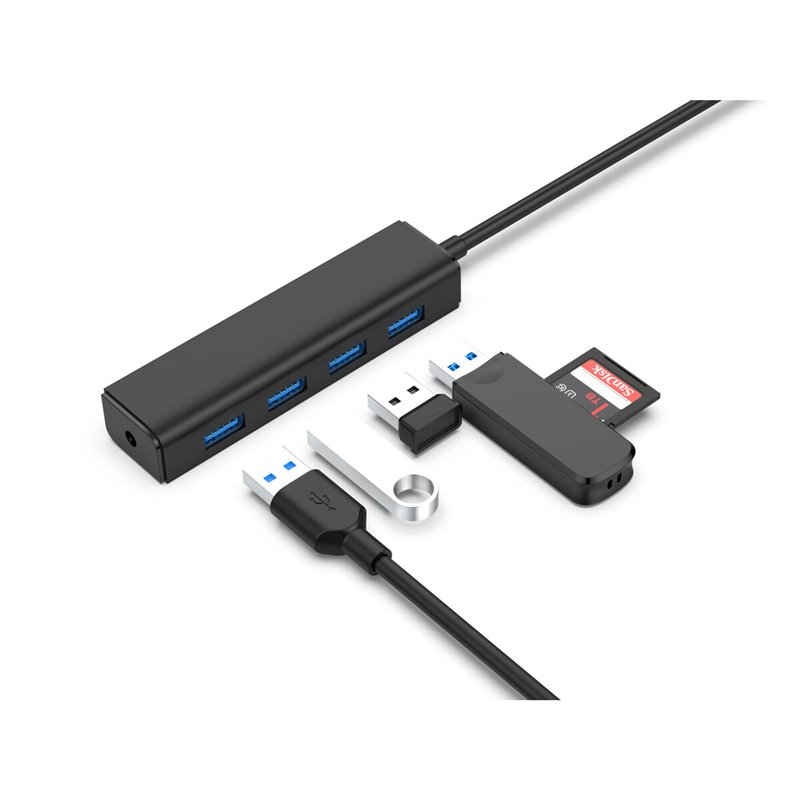 Image secondaire de Conceptronic C4PUSB3 hub & concentrateur USB 3.2 Gen 1 (3.1 Gen 1) Type-A 5000 Mbit/s Noir