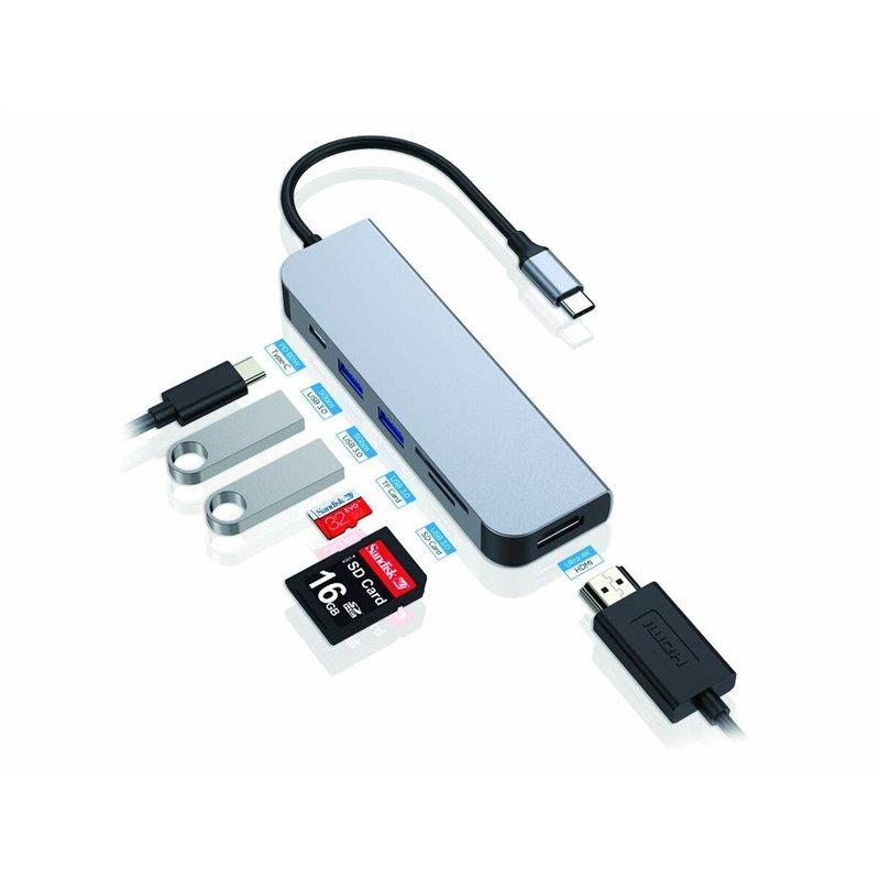 Image secondaire de Conceptronic DONN02G station d'accueil USB 3.2 Gen 1 (3.1 Gen 1) Type-C Aluminium