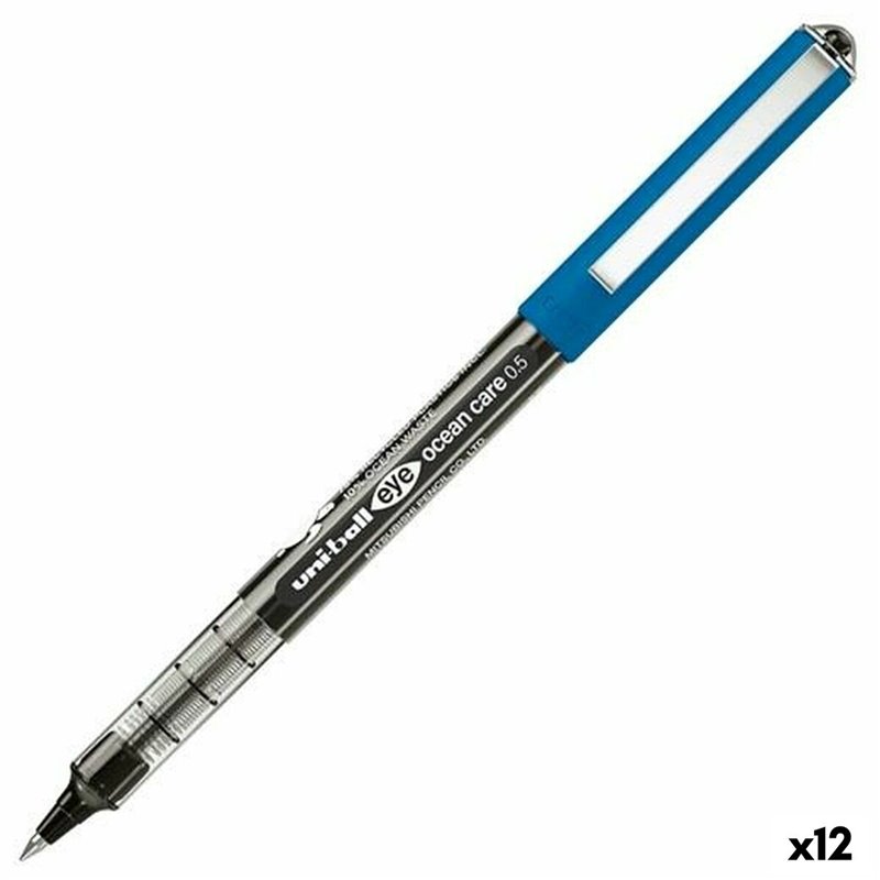 Stylo à encre liquide Uni-Ball Eye Ocean Care Noir 0,5 mm (12 Unités)