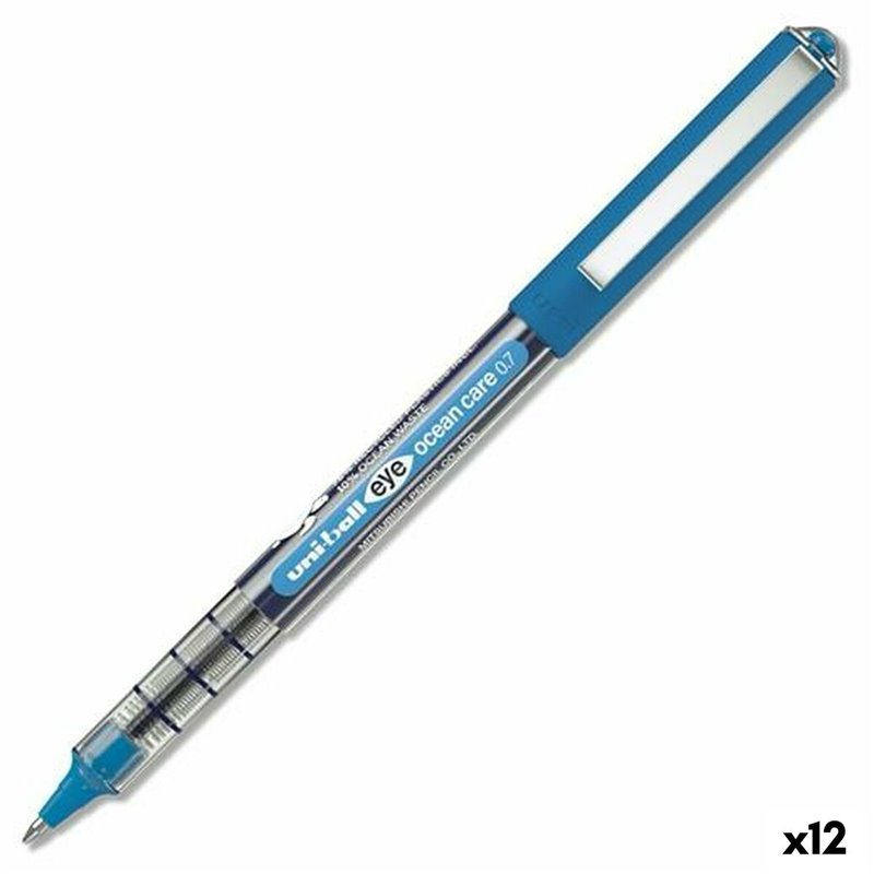 Stylo à encre liquide Uni-Ball Eye Ocean Care Bleu 0,7 mm (12 Unités)