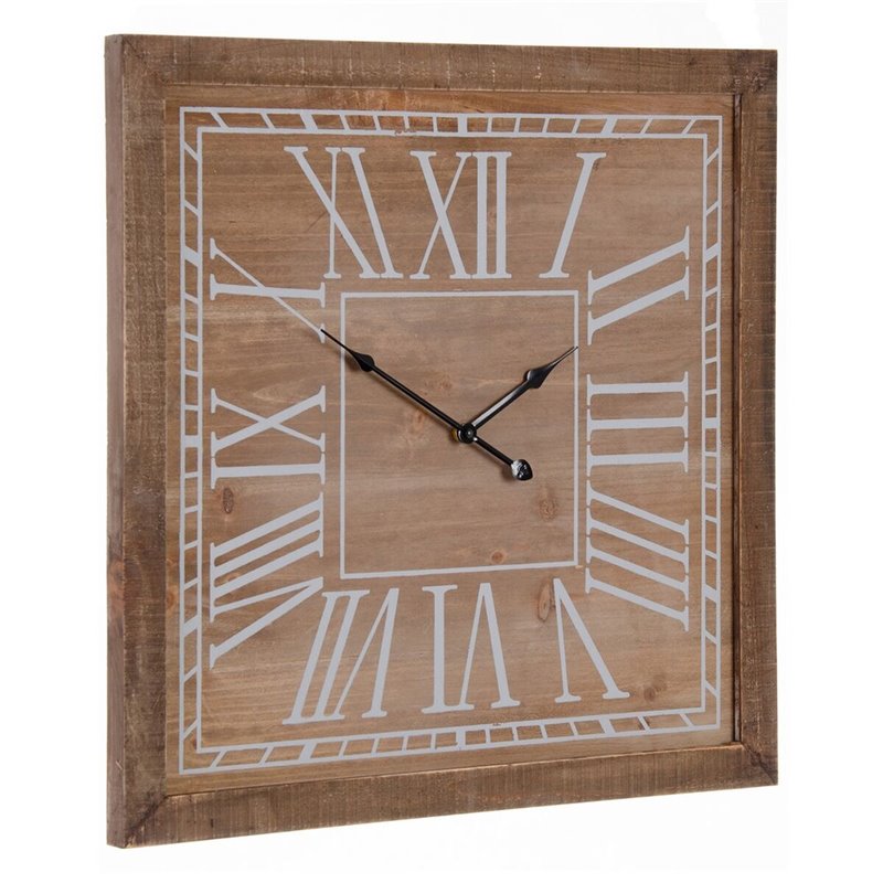 Horloge Murale Naturel Bois d'épicéa 60 x 5 x 60 cm