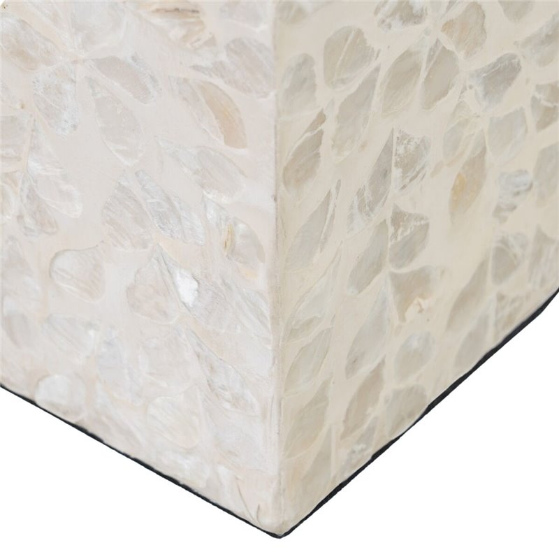 Image secondaire de Bougeoir Beige Nacre noire Bois MDF 10,5 x 10,5 x 21 cm