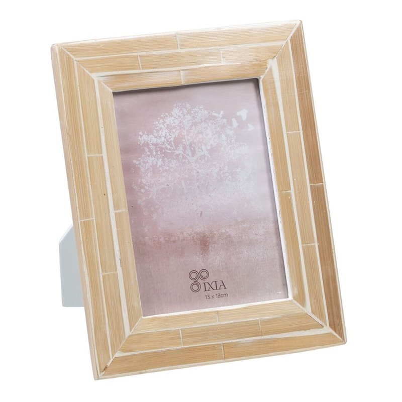 Cadre Photos Beige 20 x 25 cm Bambou Bois MDF