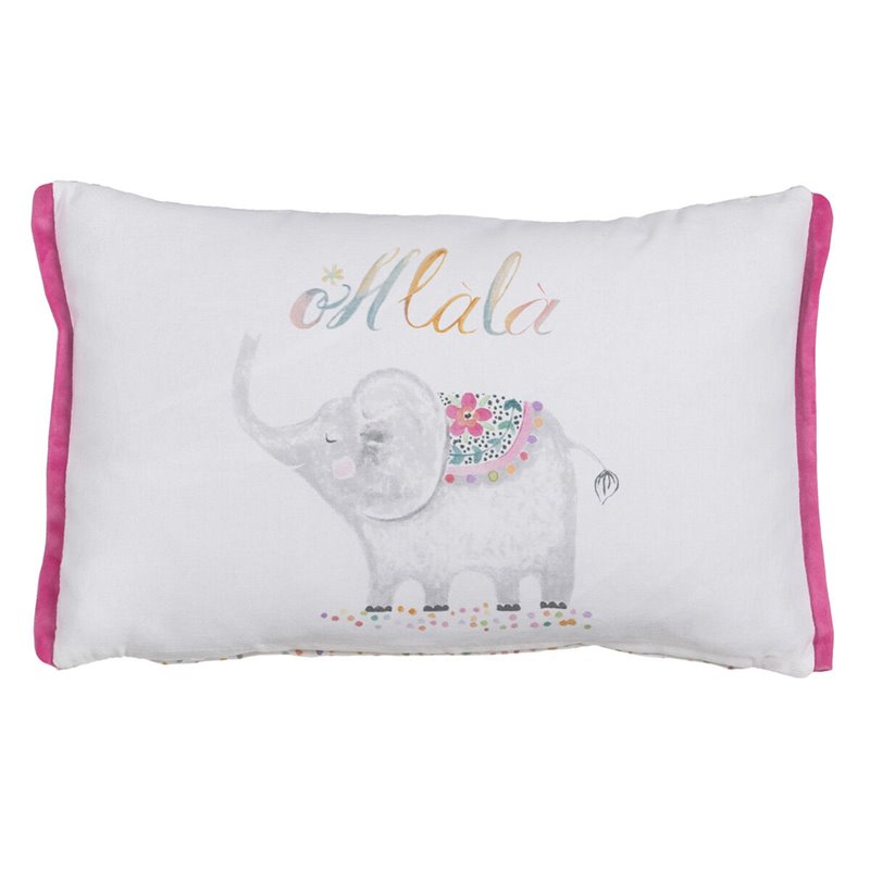 Coussin Enfant Eléphant 100 % coton 45 x 30 cm