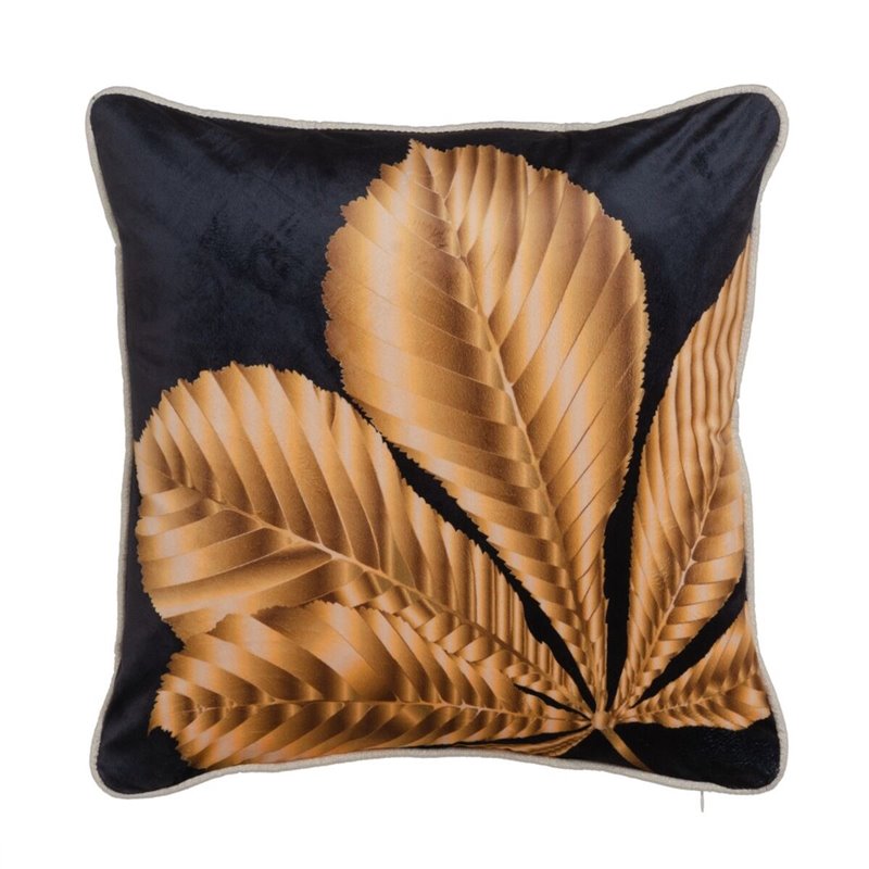 Coussin Noir Doré Polyester 45 x 45 cm