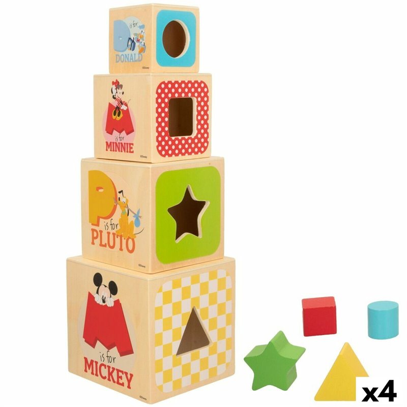 Blocs Empilables Disney 8 Pièces 4 Unités 12,2 x 12,2 x 12,2 cm